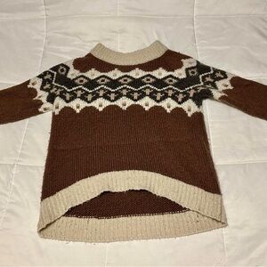 Aerie Brown and Cream Knit Sweater